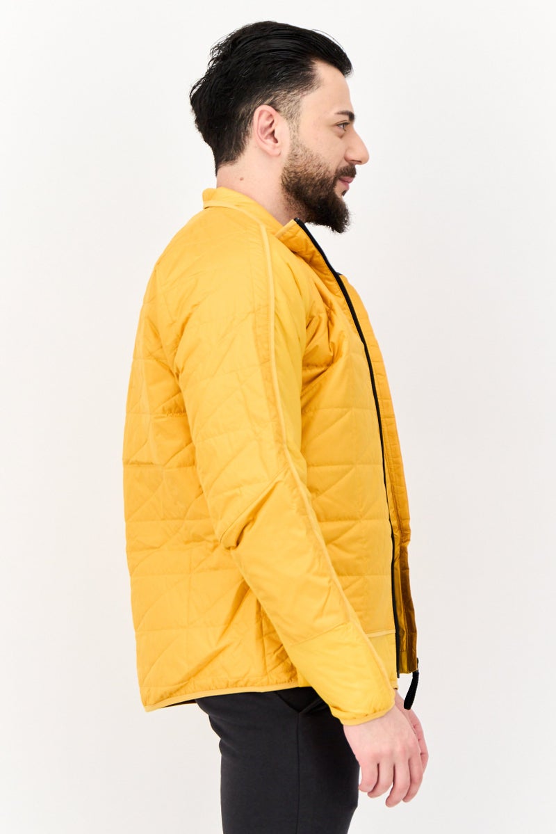 Adidas جاكيت رياضي للرجال بأكمام طويلة مناسب للخارج، أصفر - Image 2